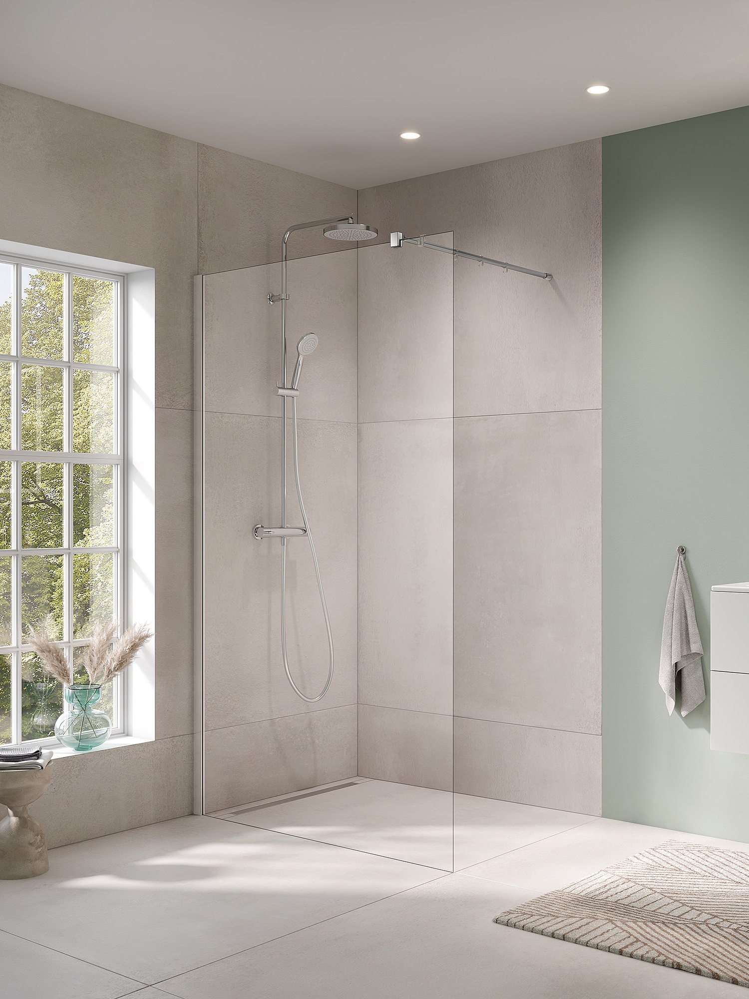 Kermi Duschdesign Beschlag-Duschkabine FILIA XP WALK-IN Wall