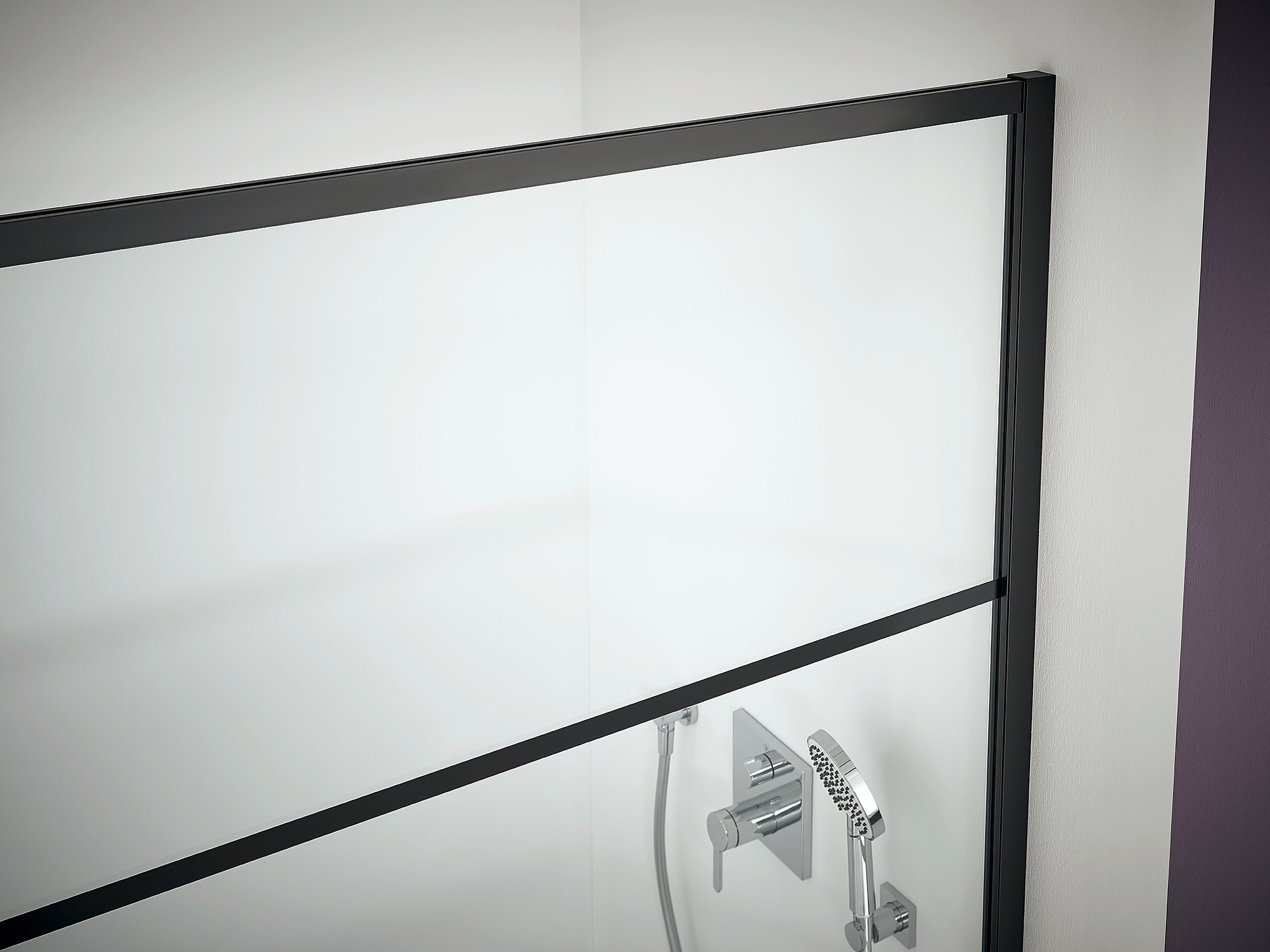 Kermi Duschdesign Walk-In-Duschkabine WALK-IN XD Wall mit Print Stripes Detail