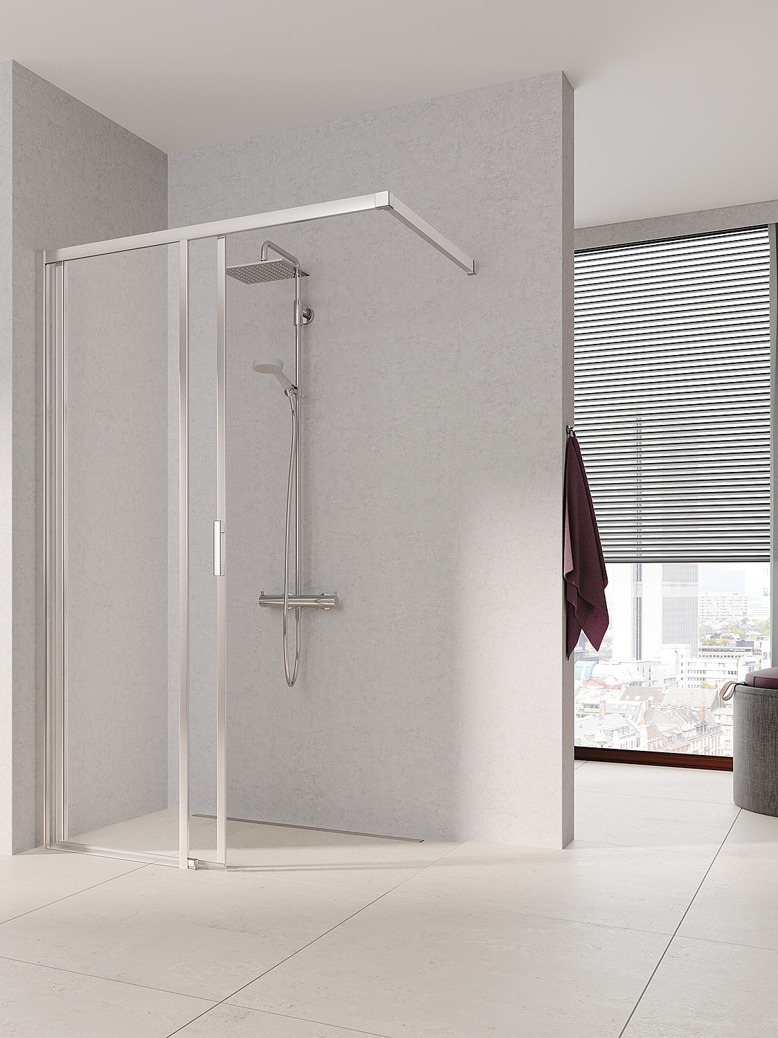 Kermi Duschdesign Profi-Duschkabine LIGA WALK-IN Wall Gleit