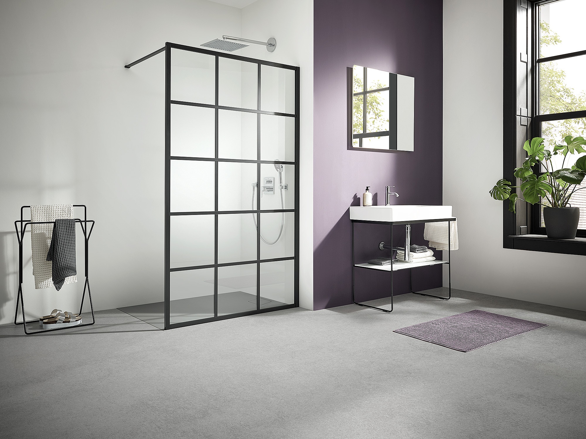 Kermi Duschdesign Walk-In-Duschkabine WALK-IN XD Wall mit Profil Loft