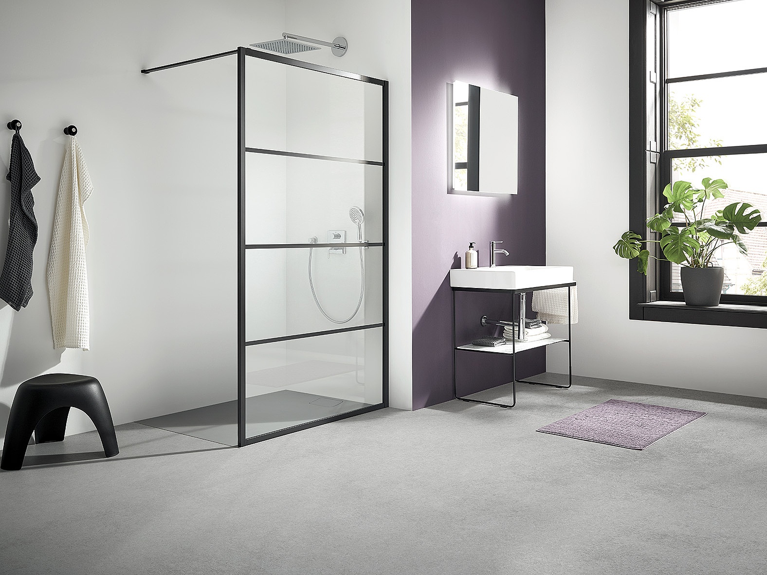 Kermi Duschdesign Walk-In-Duschkabine WALK-IN XD Wall mit Print Stripes