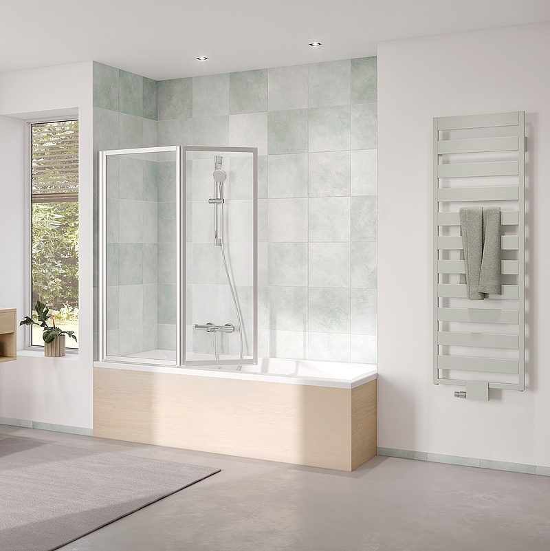 Kermi Duschdesign Duschkabine für Badewanne VARIO 2000 Faltwand 2-flügelig
